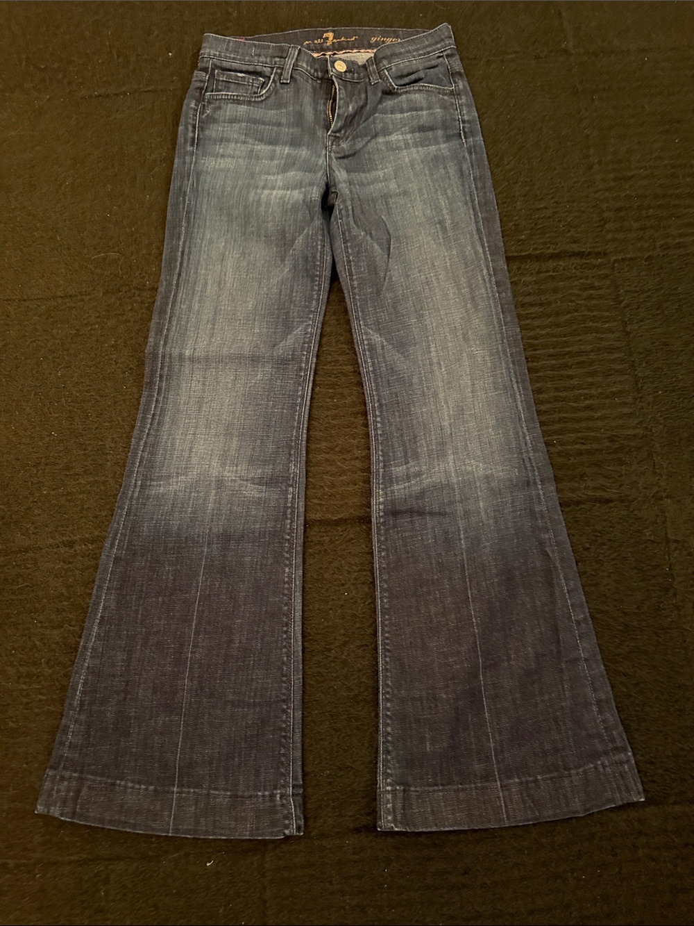 7 For All Mankind Dark Blue Flare Jeans